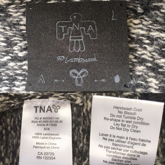 ARITZIA Sea to Sky Wool Zip Cardigan Sweater L - Picture 5 of 10